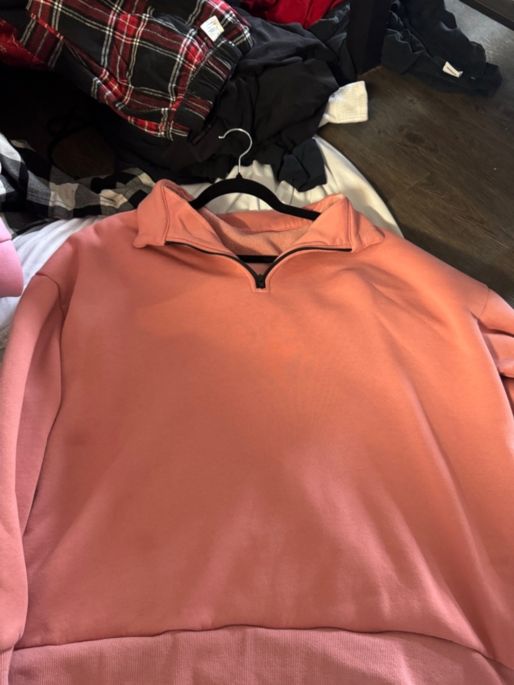 Women's Quarter-Zip Pullover Sweatshirt - Dusty Rose